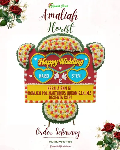 Karangan Papan Bunga Pernikahan di Awilega